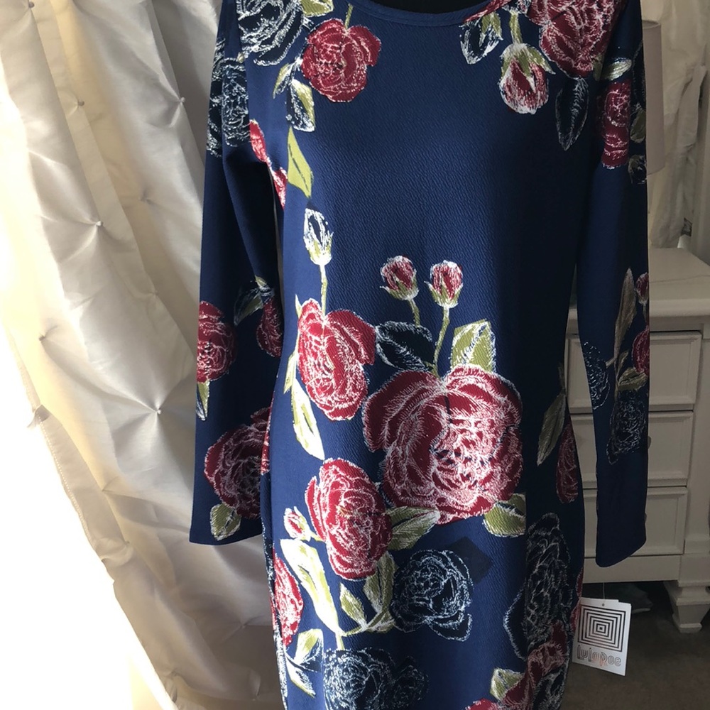Elegant LLR Debbie NWT HTF Blue w/Roses sz L
